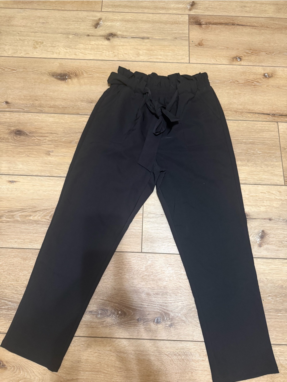 Grace Karin Black Paperbag Waist Trousers